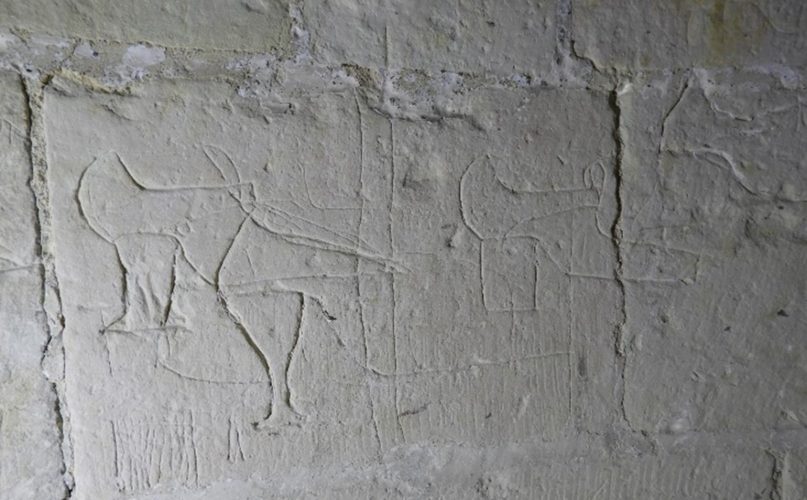 Fig. 1 : chaussures de profil au château de Saumur en Indre-et-Loire (Cliché : Aymeric Gaubert, 2020).